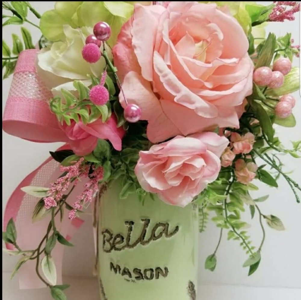 Mason jar flower arrangement. - Picture 4 of 4
